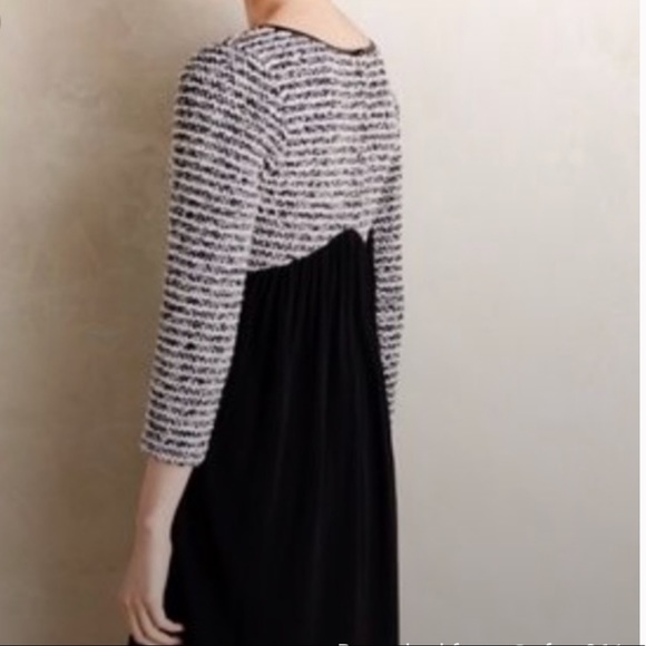 Anthropologie Maeve Knit Faux Leather Trim Dress - Picture 2 of 5